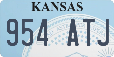KS license plate 954ATJ