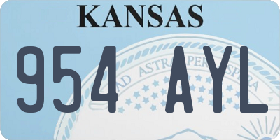 KS license plate 954AYL