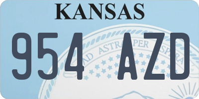 KS license plate 954AZD