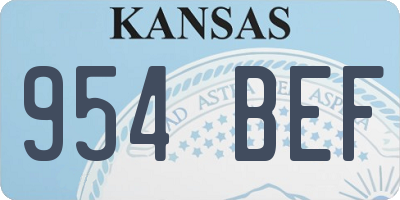 KS license plate 954BEF
