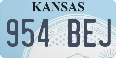 KS license plate 954BEJ
