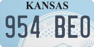 KS license plate 954BEO