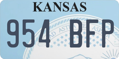 KS license plate 954BFP