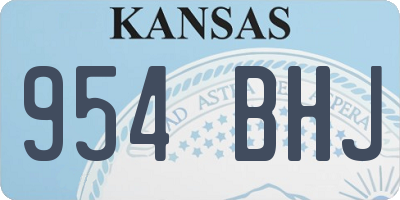 KS license plate 954BHJ