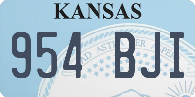 KS license plate 954BJI
