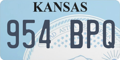 KS license plate 954BPQ