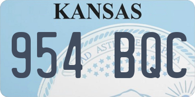 KS license plate 954BQC
