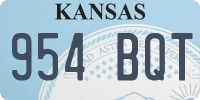 KS license plate 954BQT
