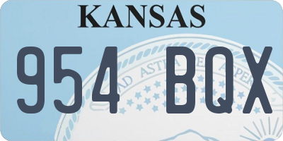 KS license plate 954BQX