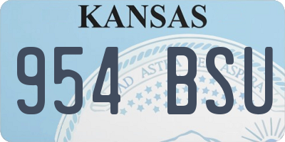 KS license plate 954BSU