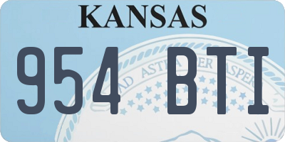 KS license plate 954BTI