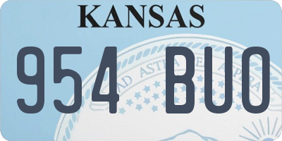 KS license plate 954BUO