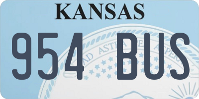 KS license plate 954BUS