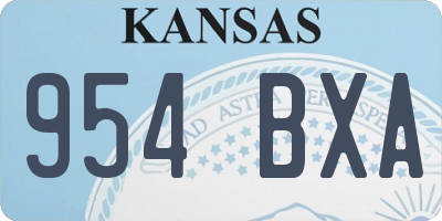 KS license plate 954BXA