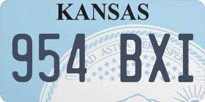 KS license plate 954BXI