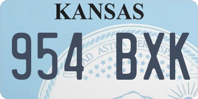 KS license plate 954BXK