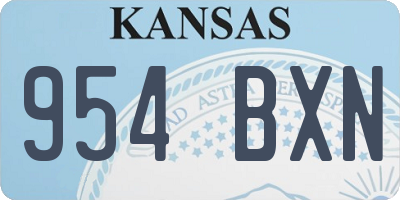 KS license plate 954BXN