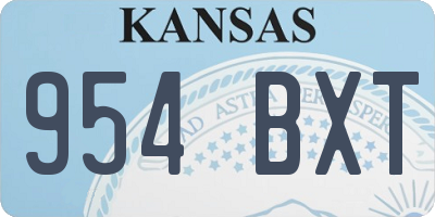 KS license plate 954BXT
