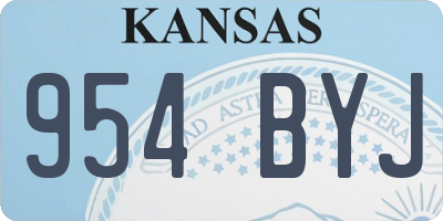 KS license plate 954BYJ