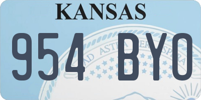 KS license plate 954BYO