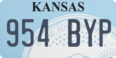 KS license plate 954BYP