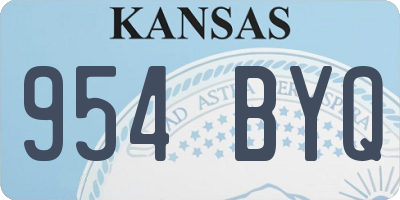 KS license plate 954BYQ