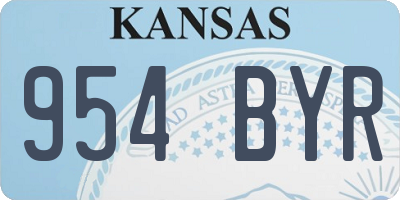 KS license plate 954BYR