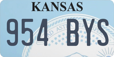 KS license plate 954BYS