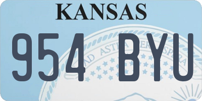 KS license plate 954BYU