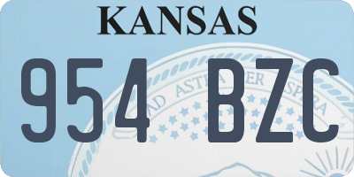 KS license plate 954BZC