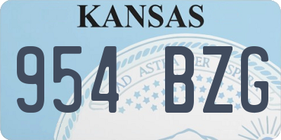 KS license plate 954BZG