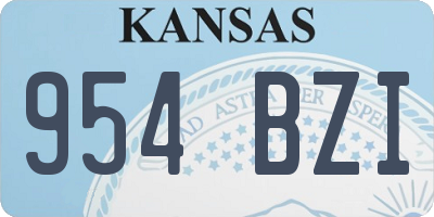 KS license plate 954BZI