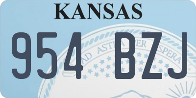 KS license plate 954BZJ