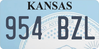 KS license plate 954BZL