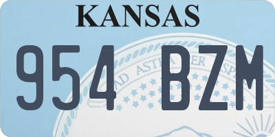 KS license plate 954BZM