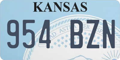 KS license plate 954BZN