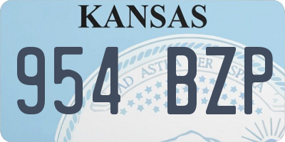 KS license plate 954BZP