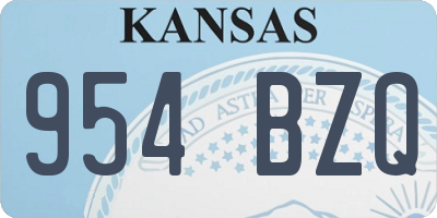KS license plate 954BZQ