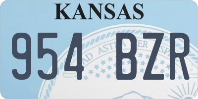 KS license plate 954BZR