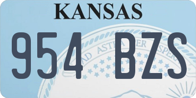KS license plate 954BZS