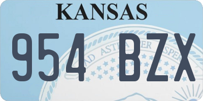 KS license plate 954BZX