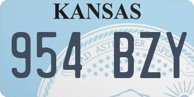 KS license plate 954BZY