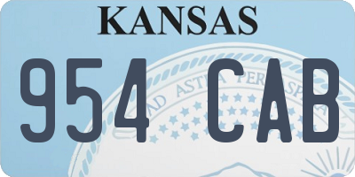 KS license plate 954CAB