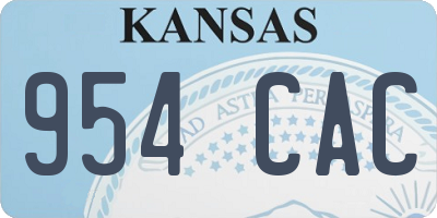 KS license plate 954CAC