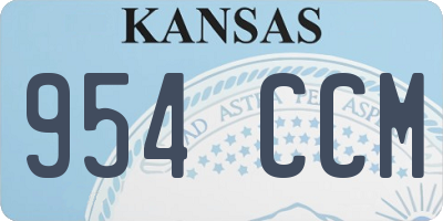 KS license plate 954CCM
