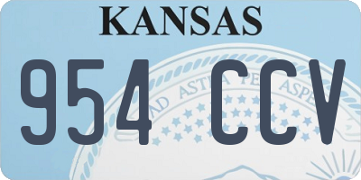 KS license plate 954CCV