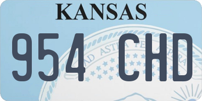 KS license plate 954CHD