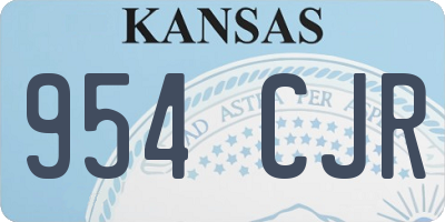 KS license plate 954CJR