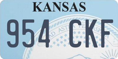 KS license plate 954CKF
