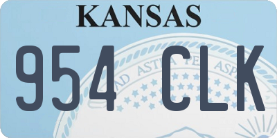 KS license plate 954CLK